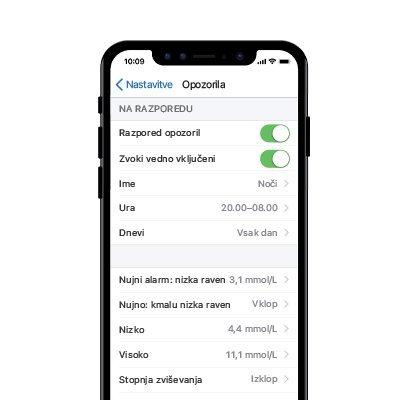 Prilagodite urnik opozoril z napravo Dexcom G6 CGM